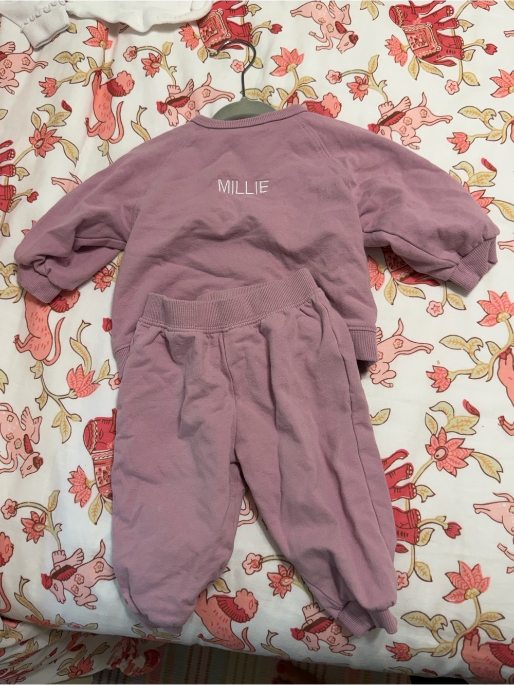 Zara Mauve Kids' Sweatshirt Set with 'MILLIE'